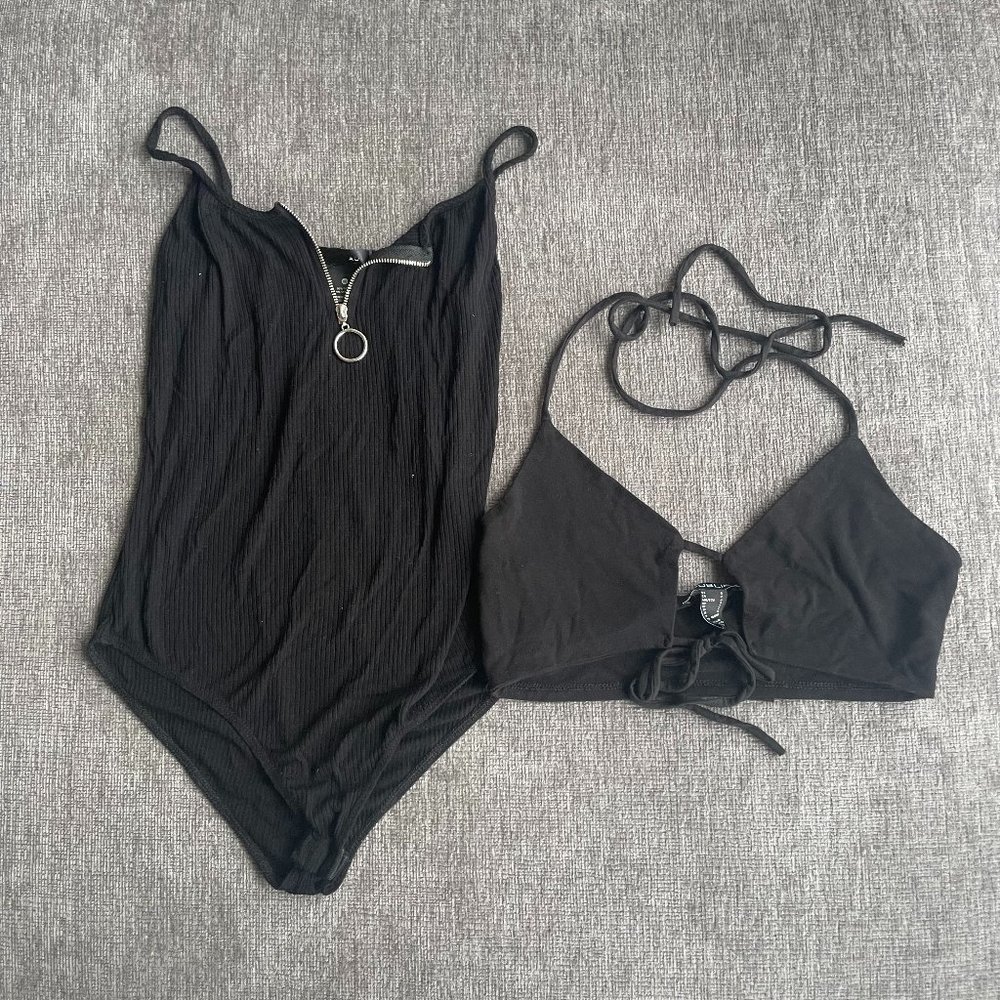 Aqua & Publik Black Going Out Tops (Size Small & Medium)